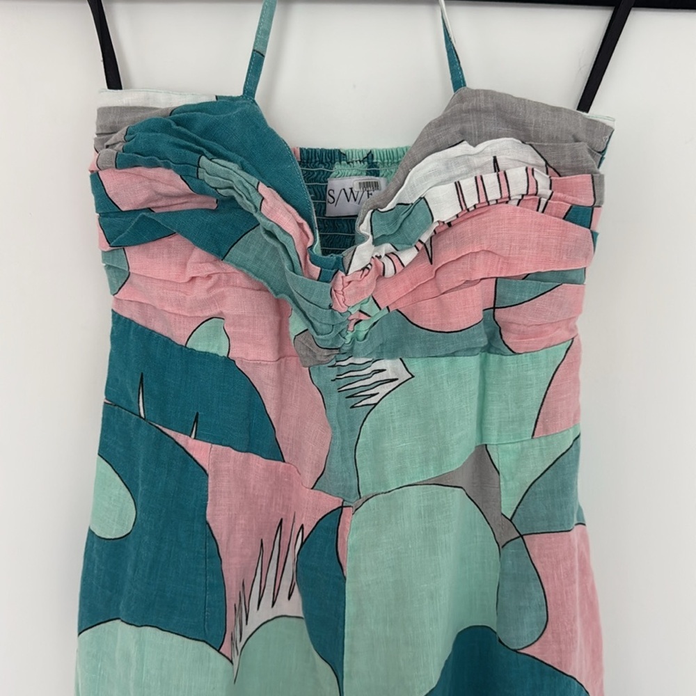 S/W/F Sweetheart Halter Linen Jumpsuit - Size S - Picture 5 of 10